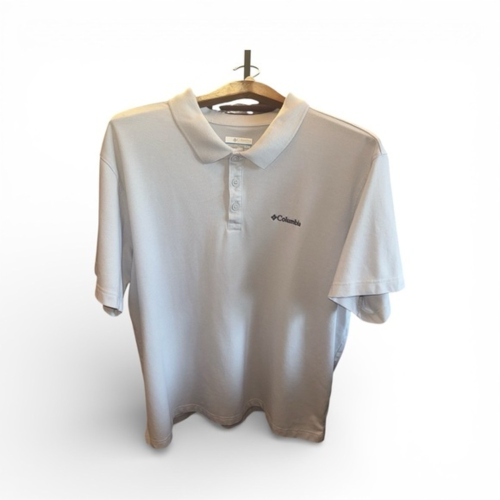 Columbia Men's Size XL Light Gray Polo Shirt Preppy Casual Golf Work Wear Top